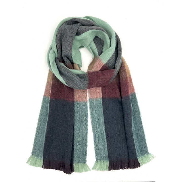 Alpaca Plaid Scarf - Twilight for wholesale by Shupaca Alpaca
