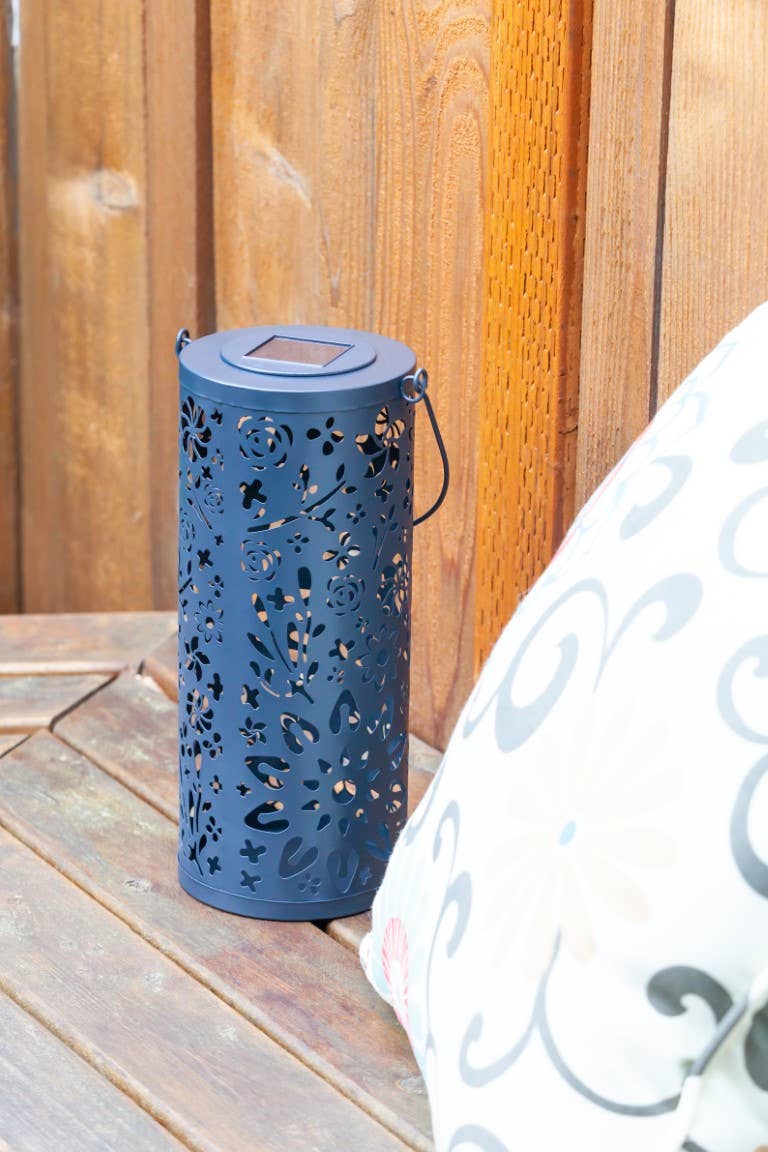 Allsop Home & Garden - Venta al por mayor Luces de exterior/césped - Lámpara solar exterior Metal Bloom de 30 cm - Azul medianoche