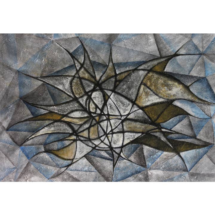 Mo Resin – Engroshandel Manchetknapper/skjorte - Herre – Kunstneriske manchetknapper Kalejdoskop Guld & Sort Cirkel - M195W1