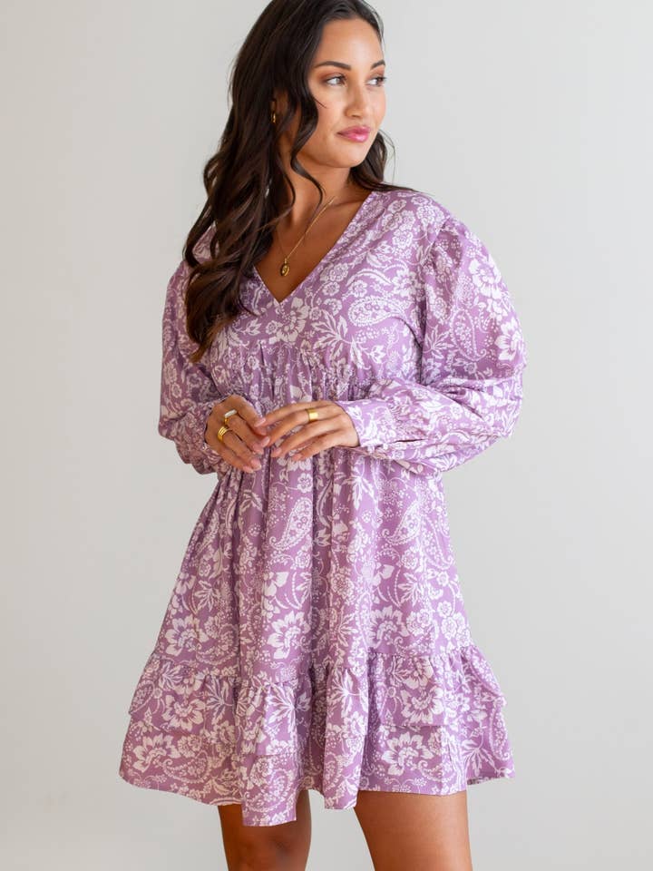 Panache Apparel Co. – wholesale Klänning - Dam – Lila blommig klänning