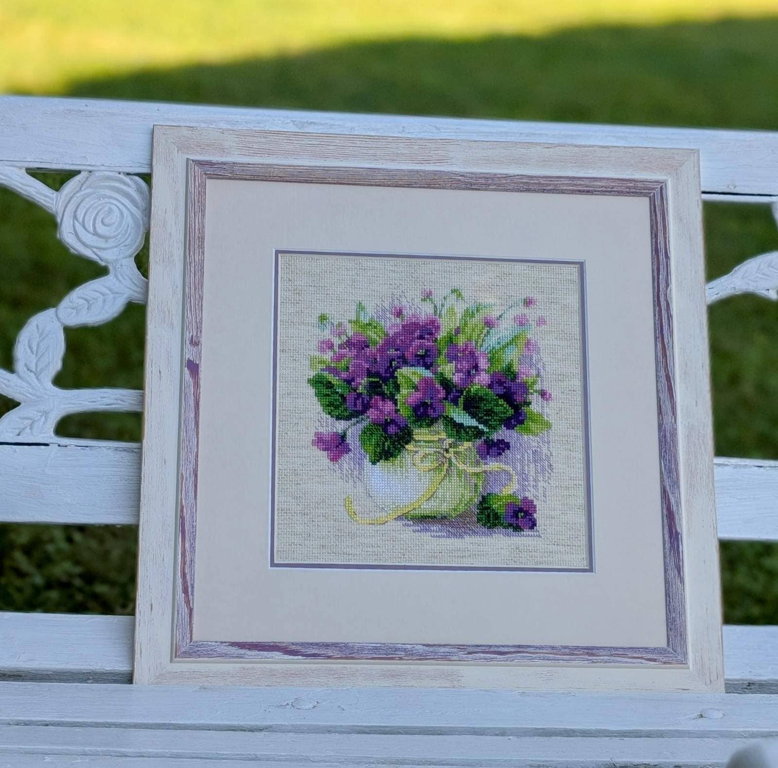 RIOLIS - Vente Accessoire de broderie/point de croix - Kit de Broderie au Point de Croix de Riolis 2091 Violettes en Pot1