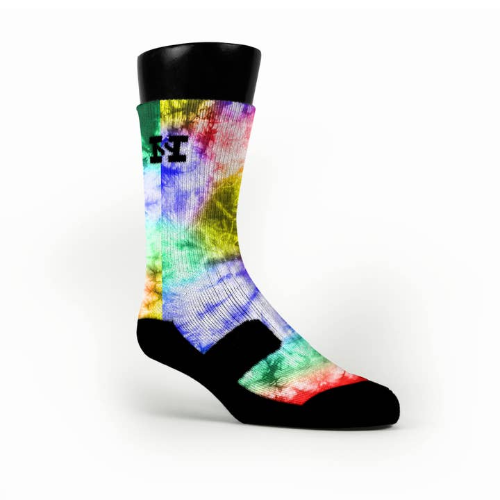 Vibrerende Tie Dye Unisex Sokker for engroshandel hos HoopSwagg
