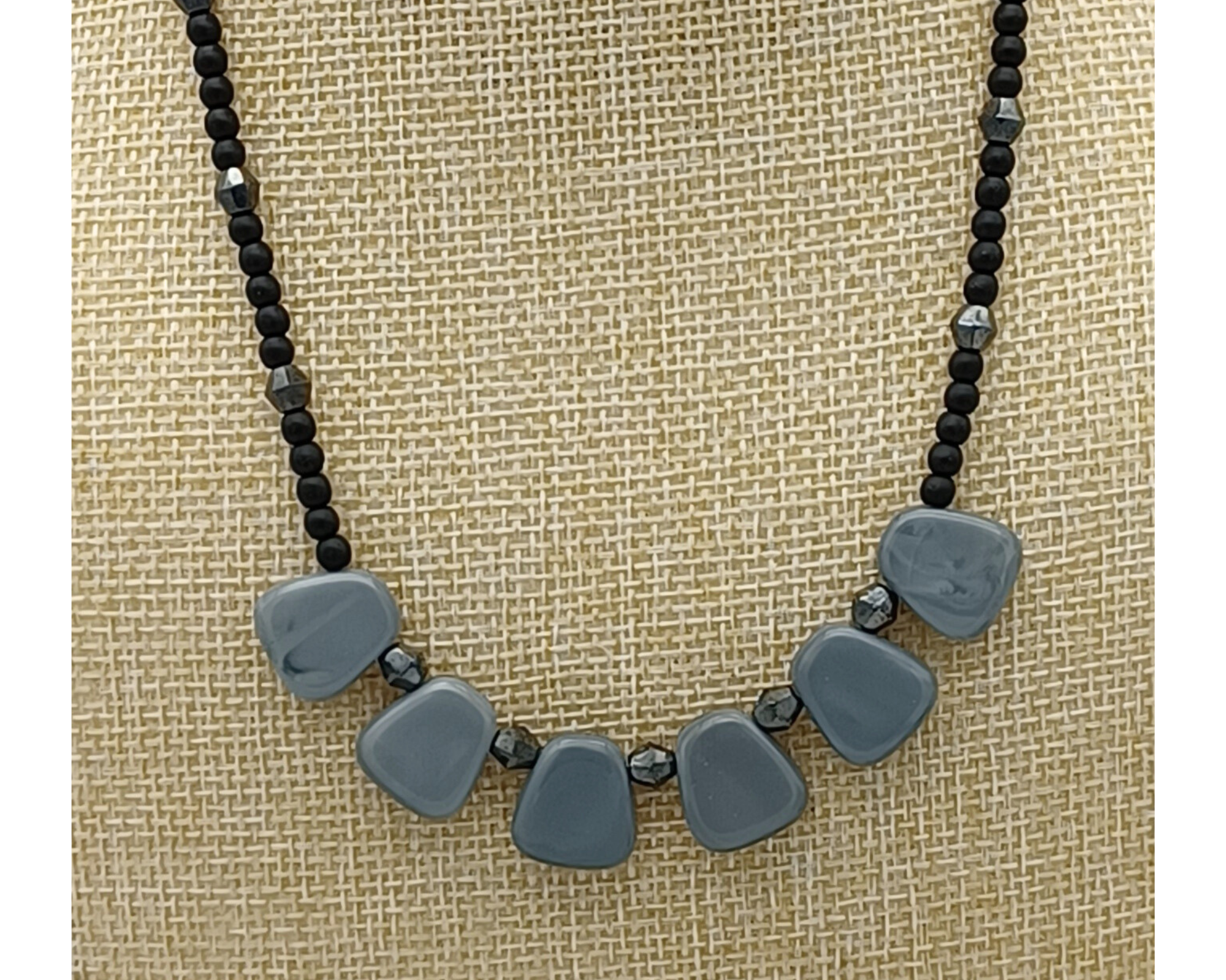 Unique black pearls as a necklace - with gray pearls - Svea for wholesale on Faire2