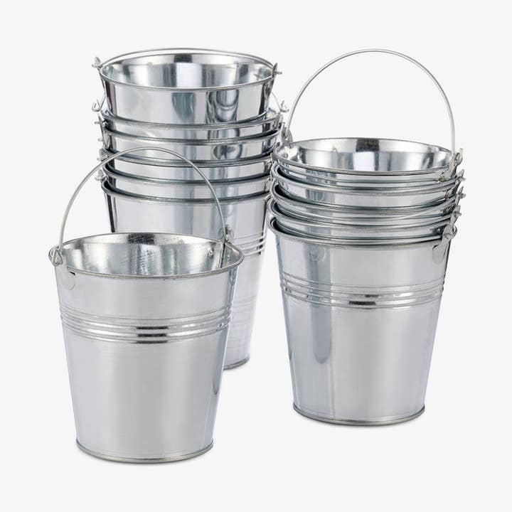 The Twiddlers – Großhandel Eimer/Kübel – 12 Mini-Metalleimer mit Griffen0