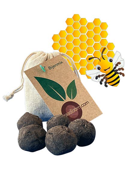 5 Samenbomben in Jutesäcken, Bee Mix für den Großhandel von Zaadbom