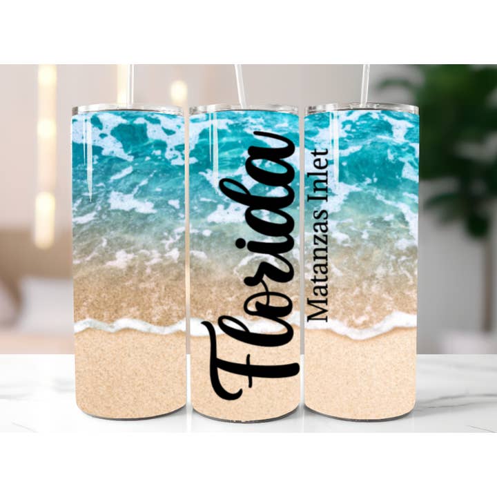 Ocean Beach Tumbler, ELKE STAAT, gepersonaliseerde beker van 20 oz voor wholesale door AvaryMaeInspirations