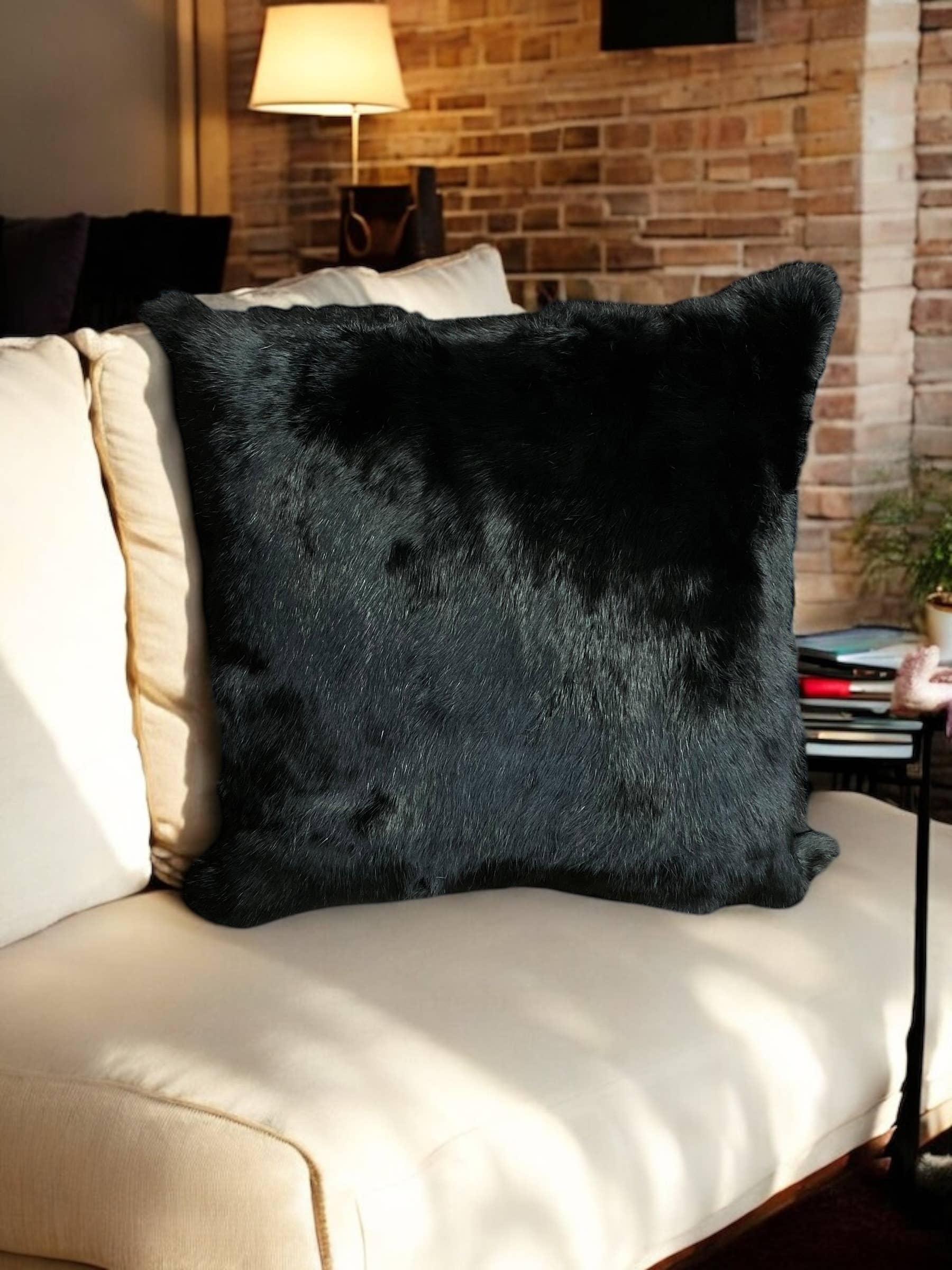 Western Linens - Wholesale Throw/Decorative Pillow - 18" Black Rabbit Pillow