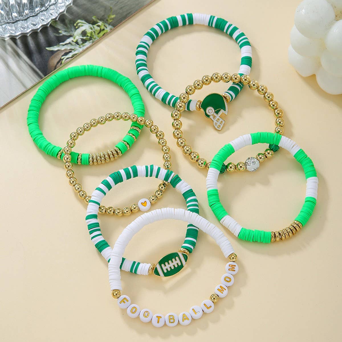 ACCITY - Wholesale Jewelry Set - BRACELET 8-PIECE SET POLYMER CLAY BRACELET_CWMM351212