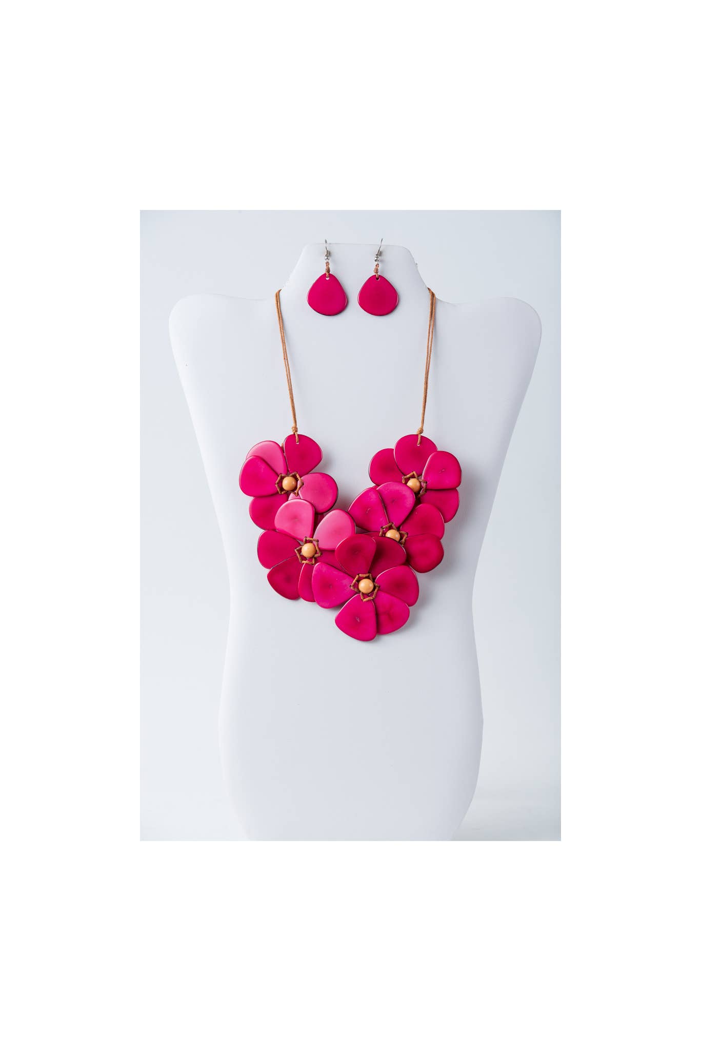 TaguArtsy - Vente Parures de bijoux - Ensemble de colliers Tagua bio Becca Flower10