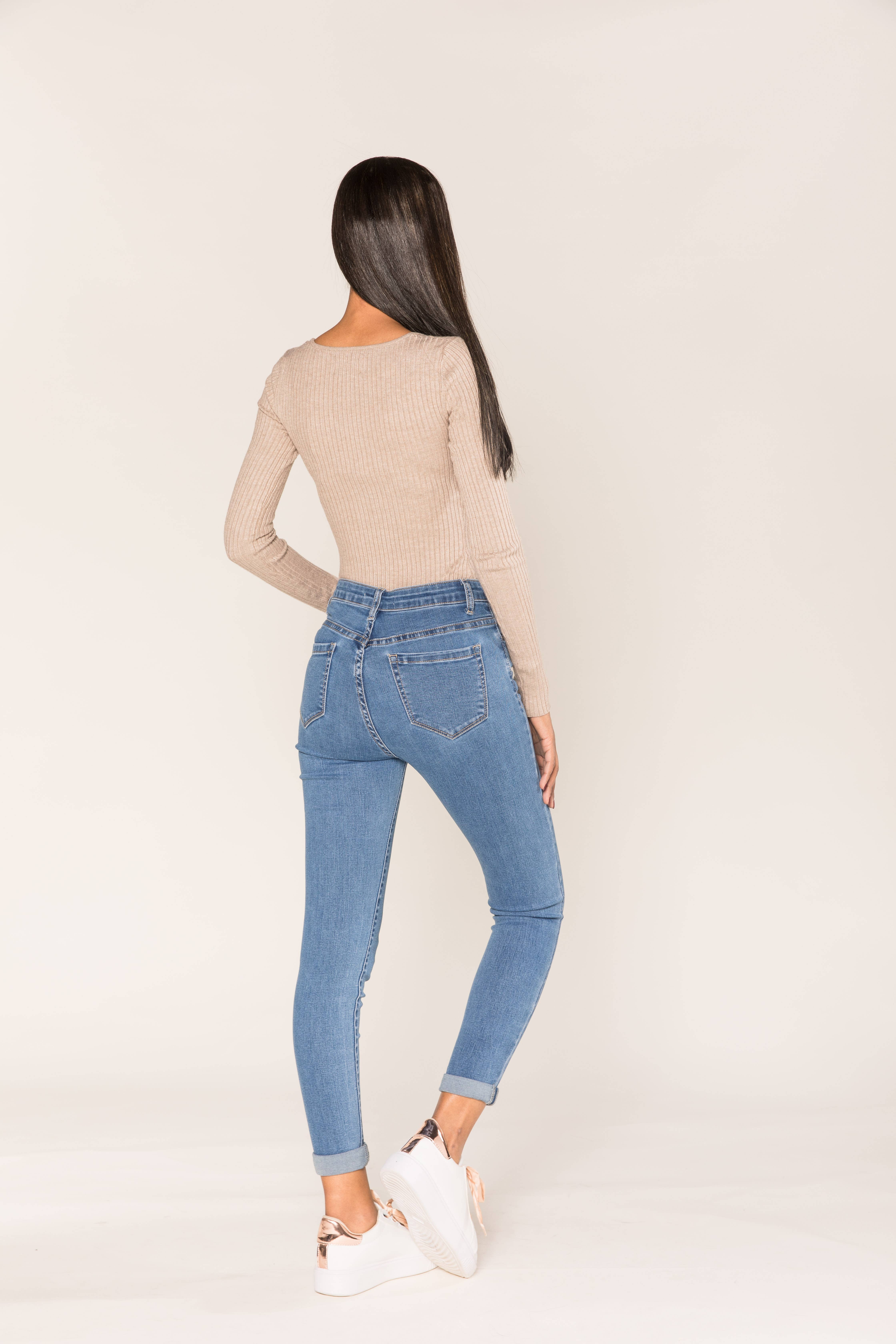 Nina Carter – Engroshandel Jeans - Dame – P078 stretch skinny bukser med høj talje19