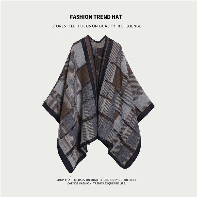 SueSilkHK – wholesale Cape – Women's – Ethnic Style Women's Shawl, Thickened Cape Coat for Autumn and Winter, Travel Photography Split Cloak11