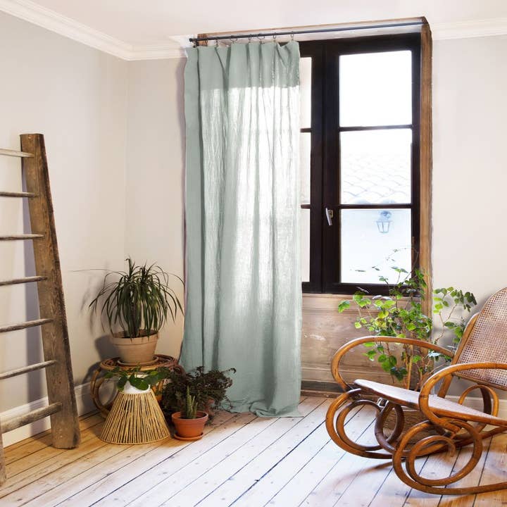 Verstellbarer Vorhang 140x300 cm Baumwollgaze Eukalyptus für den Großhandel von Housse De Rêve