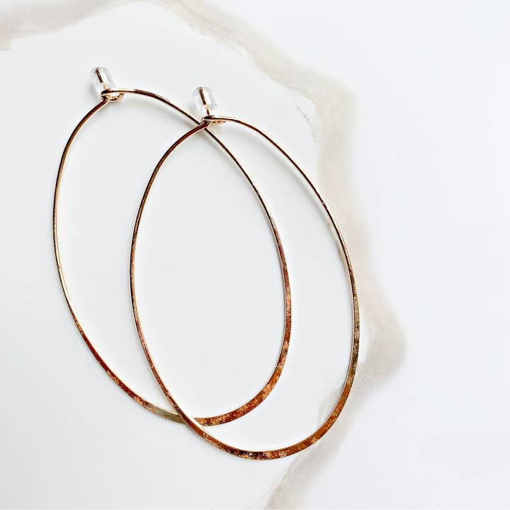 Rose and Della - Wholesale Dangle Earrings - Brass Oval Hoop Earrings7