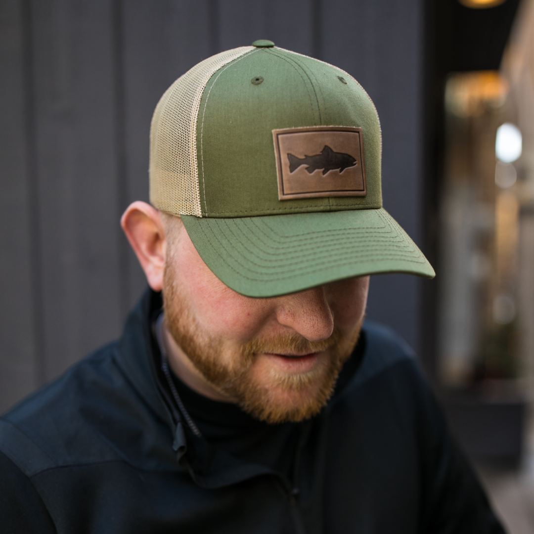 Range Leather Co. - Wholesale Trucker Hat - Unisex - Trout Hat - Leather Patch Trucker Cap6