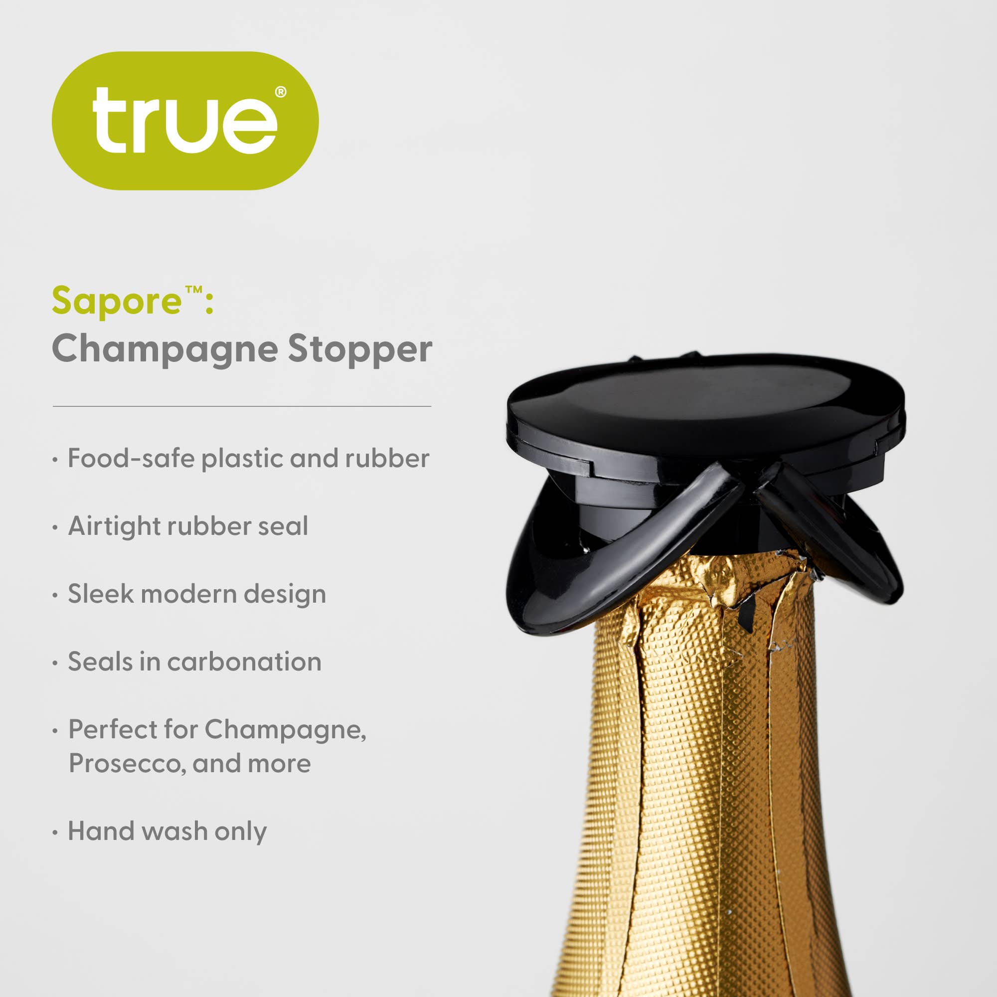 TRUE - Wholesale Wine Stopper - Sapore Airtight Champagne Bottle Stopper3