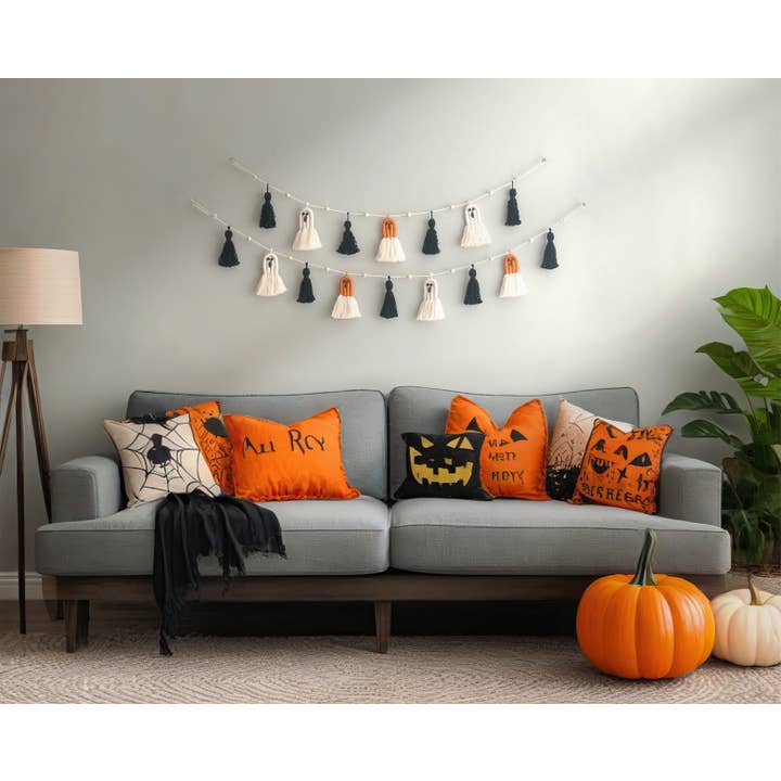 BeanDaikon - Vendita all'ingrosso Bandierine/Ghirlande - Ghirlanda Fantasma Decorazione da Parete in Macramè per Accento Festivo in Casa U1318