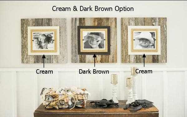 Beach Frames LLC - Venta al por mayor Marcos de fotos - Marco A1 moderno estilo granja con tableros color crema y arpillera5