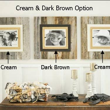 Beach Frames LLC – Engroshandel Billedramme – A1 Moderne ramme i bondegårdsstil m/ creme- og burlap-bagplader10