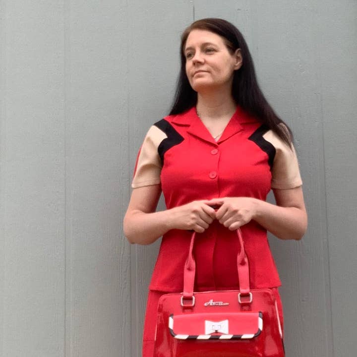 Culottes rouges larges style années 1940 pour la vente par Astro Bettie