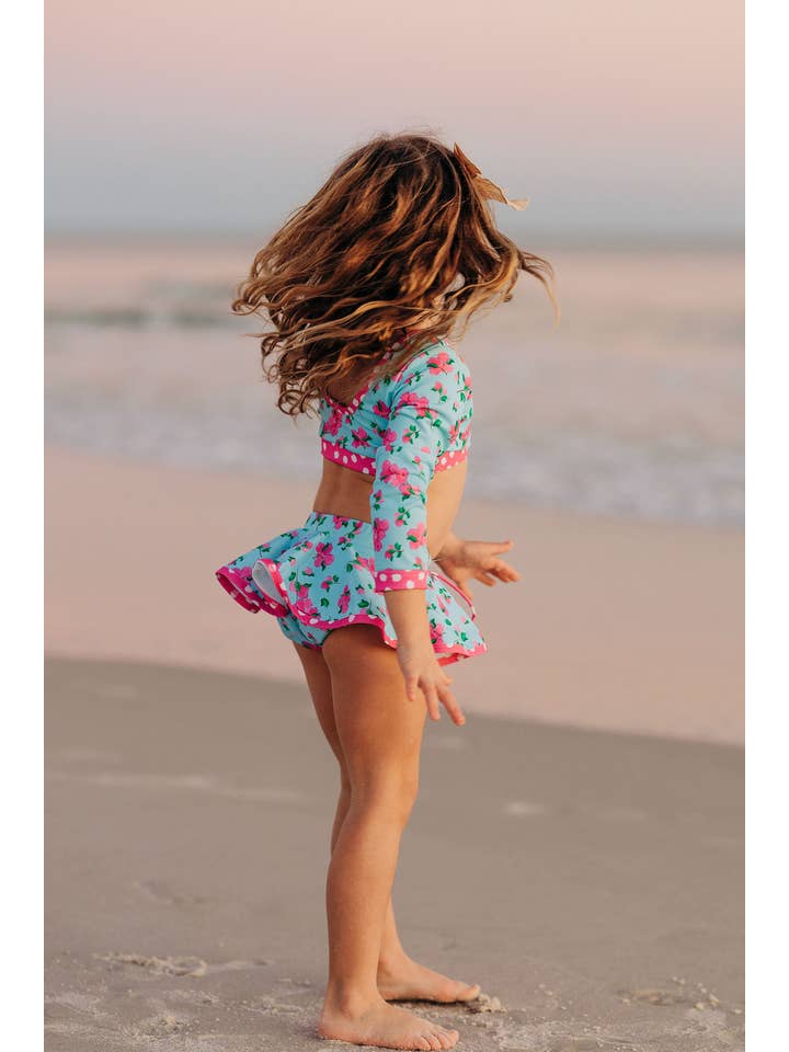 Sugar Bee Clothing – wholesale Two-piece swimsuit – Kids – Girls Swimsuit - Skirt Bikini - Bougainvillea2