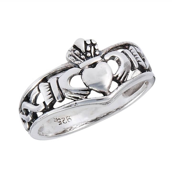 CALIFORNIA TOE RINGS - Wholesale Band/Stacked Ring - Claddagh Ring, Sterling Silver Claddagh Ring With Weave, Celtic Sterling Silver Ring, Claddagh Promise Ring, Celtic Engagement Crown Ring