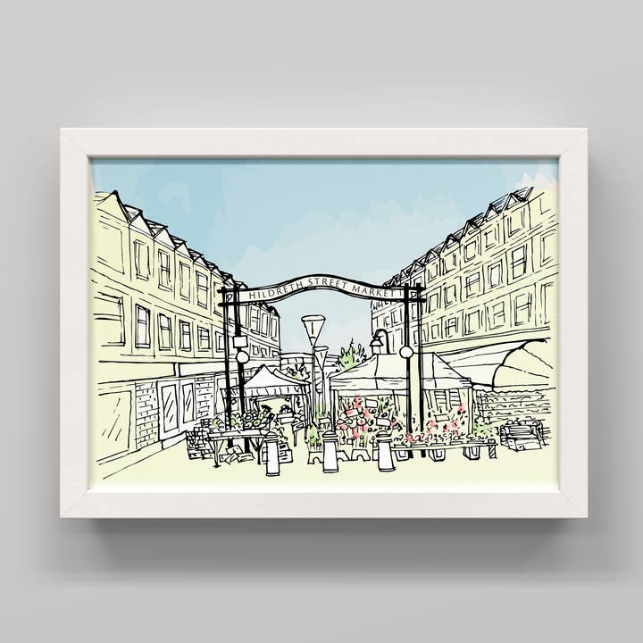 Hildreth Street Market (Balham Town Centre) Art Print for wholesale by Namoh