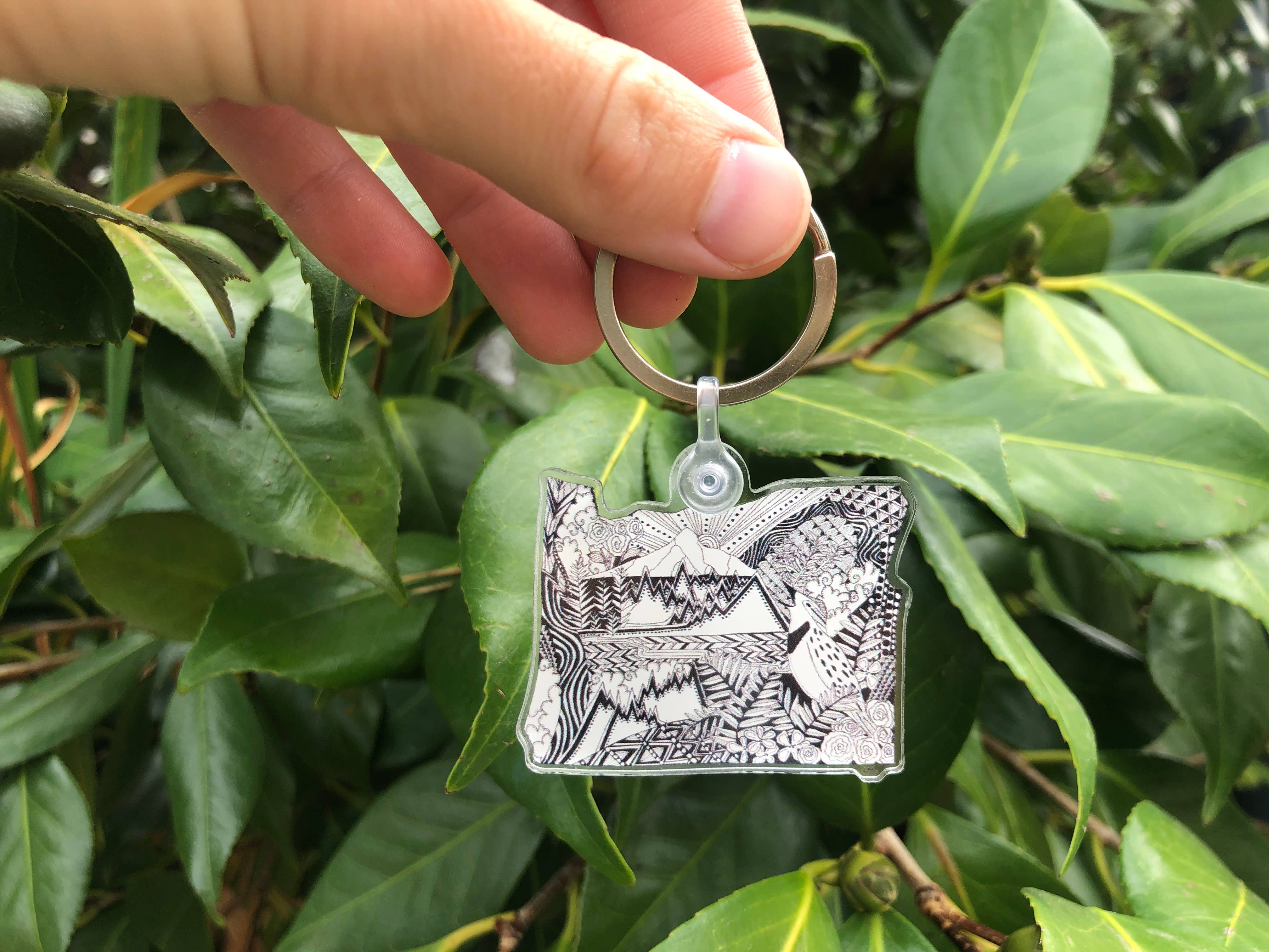 Laura K Maxwell - Wholesale Keychain - Unisex - Oregon Keychain / Oregon Gift / Oregon Map Art2