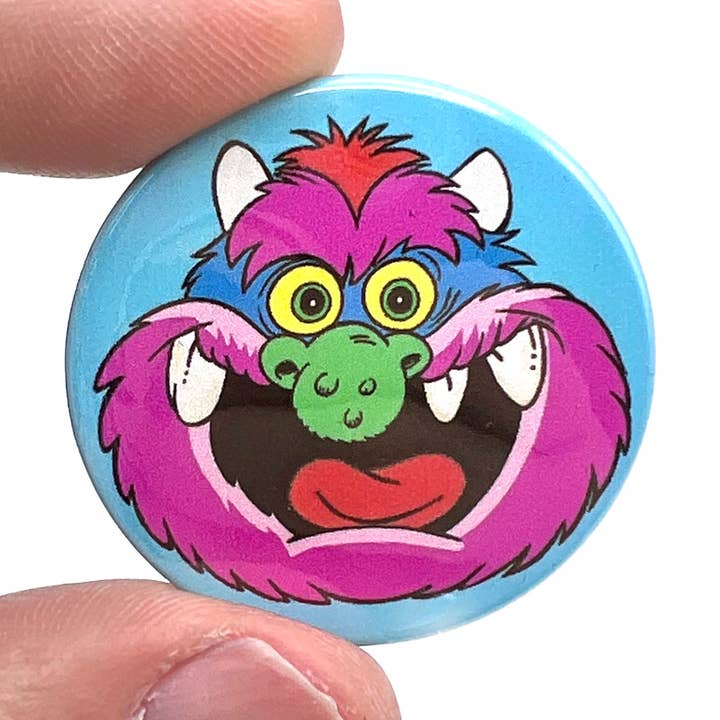 My Pet Monster 1980s Inspired Button Pin Badge for wholesale by Bite Your Granny