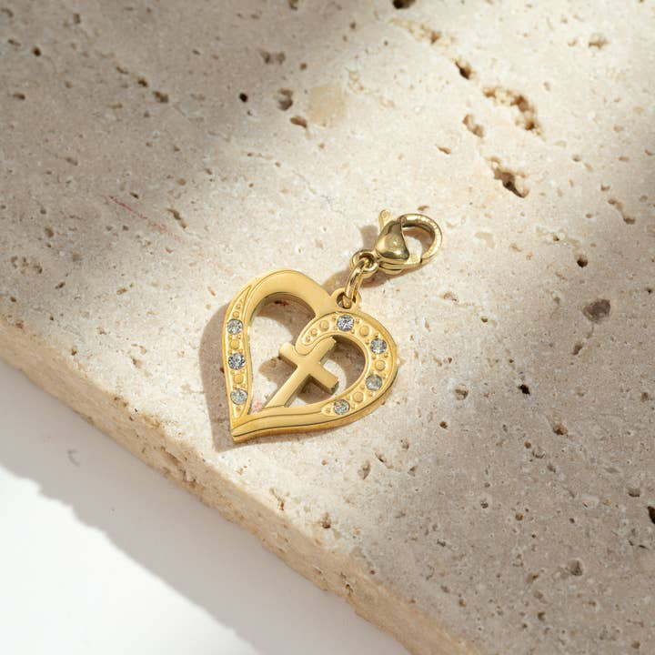 COSMOS - Wholesale Individual Charm/Pendant - Set of 10 Round and Heart Pendants Tree of Life Star Design7