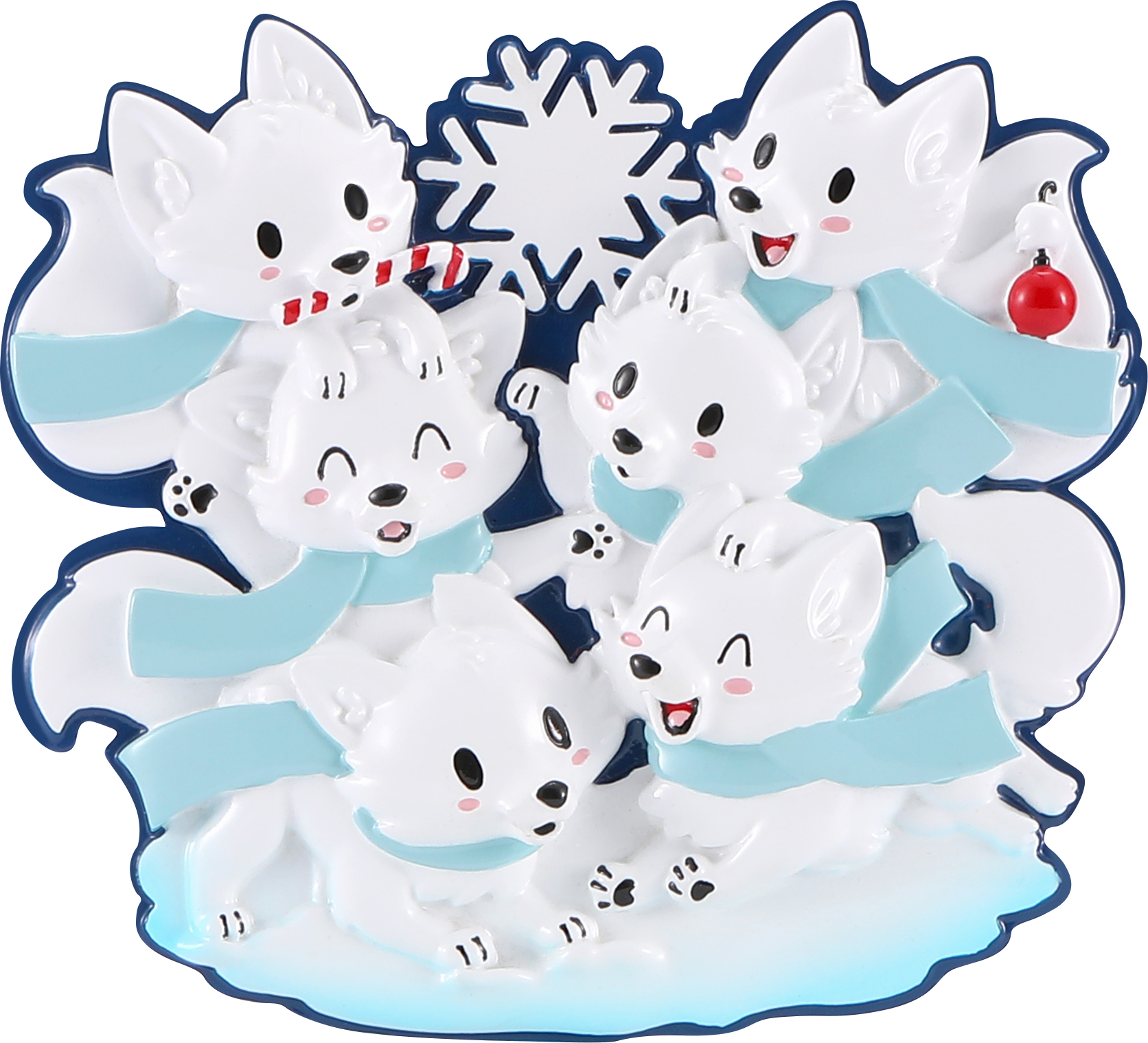 PolarX Ornaments - Wholesale Ornament - Arctic Fox Family Personalized Ornament3