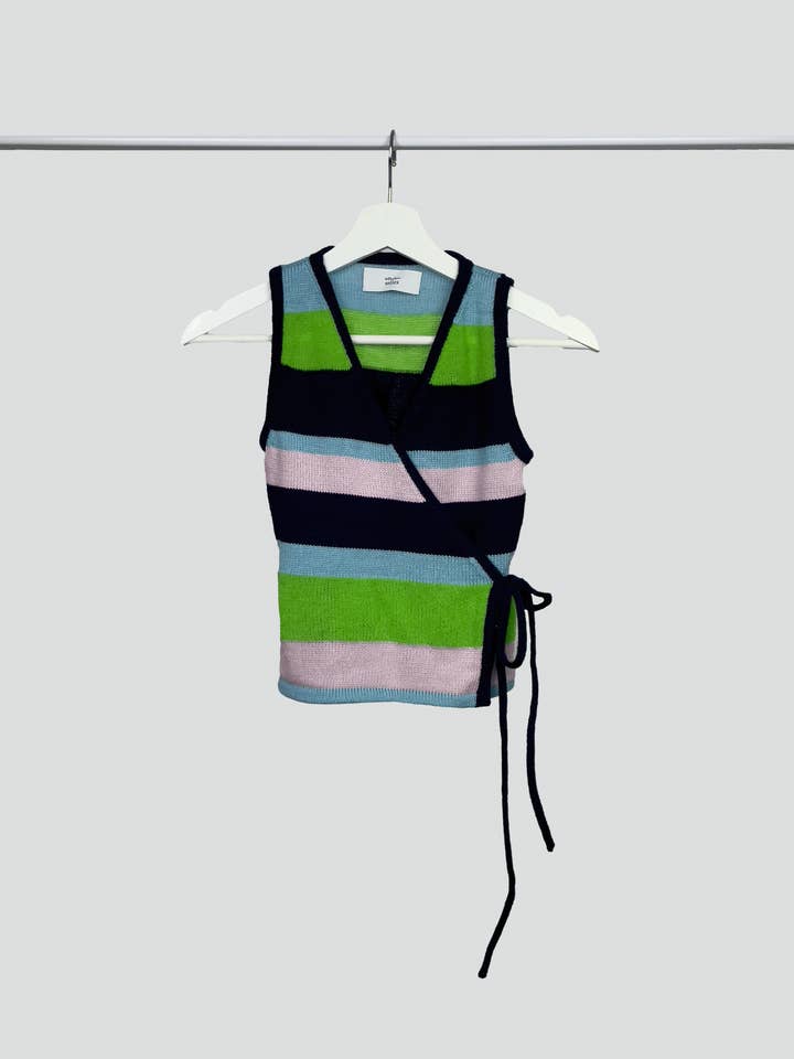 Wrap top - blue/green/lilac - XS/S for wholesale by Studio Selles