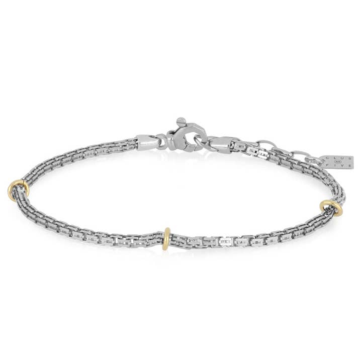 Men's silver and gold bracelet - Matheo for wholesale by Club Five