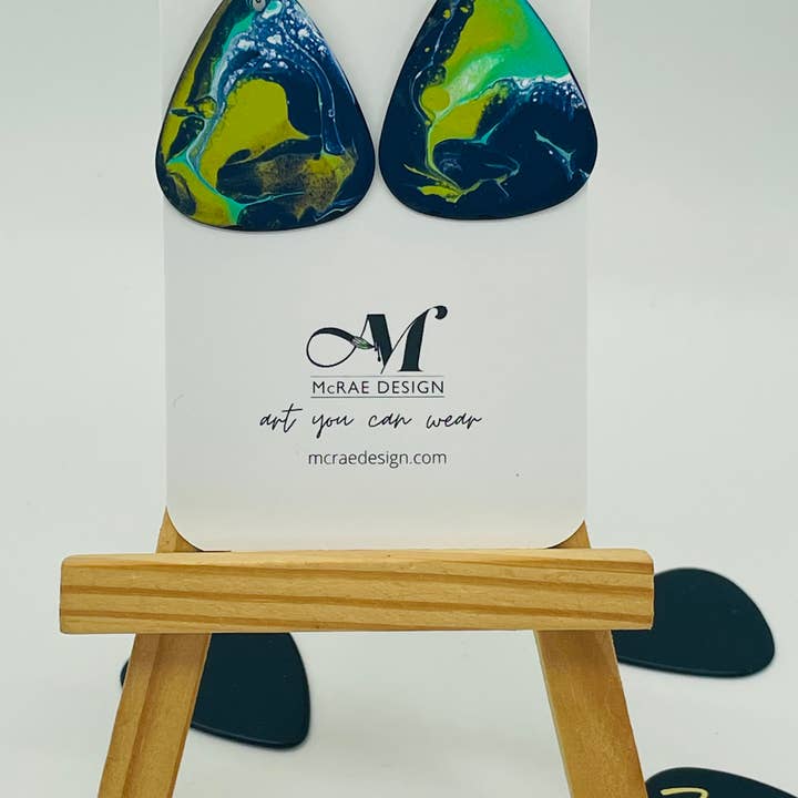 McRae Design - Wholesale Dangle Earrings - Hand Painted Guitar Pick Earrings6