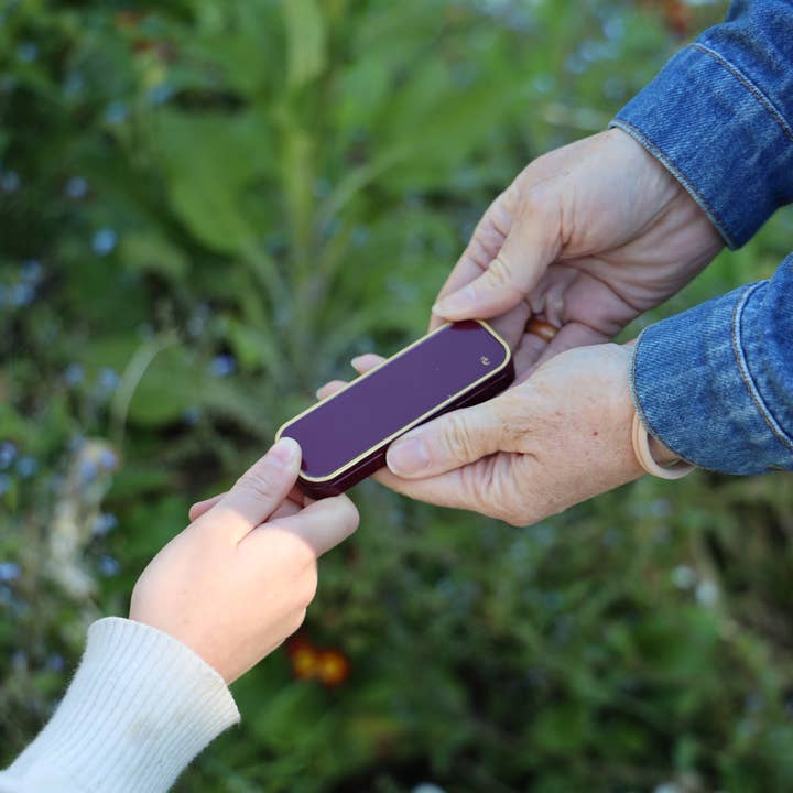 ēma fragrance – wholesale Compact mirror – ēma Burgundy Red Fragrance Compact – Customizable Gift5