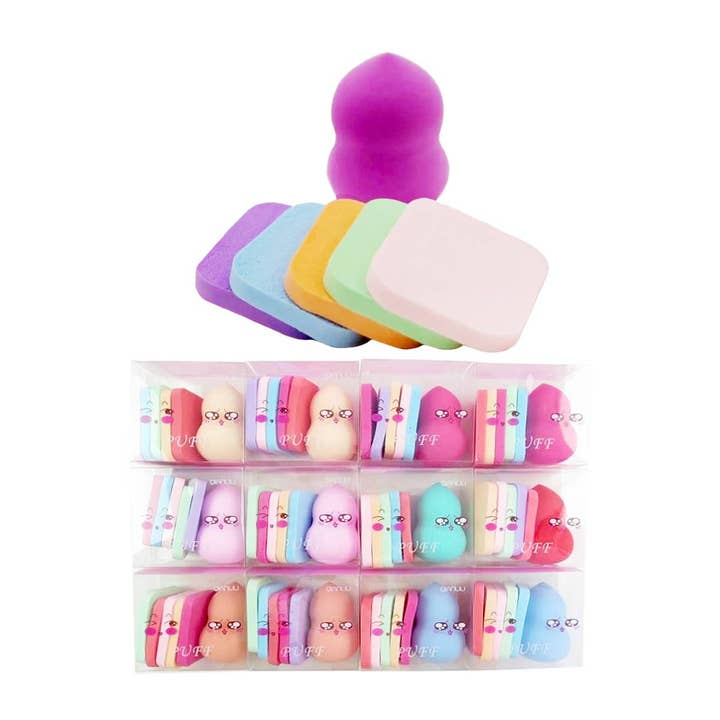 ASSORTITI Set di 6 pezzi: Spugna per Trucco Beauty Blender e Puff in vendita all'ingrosso su Faire