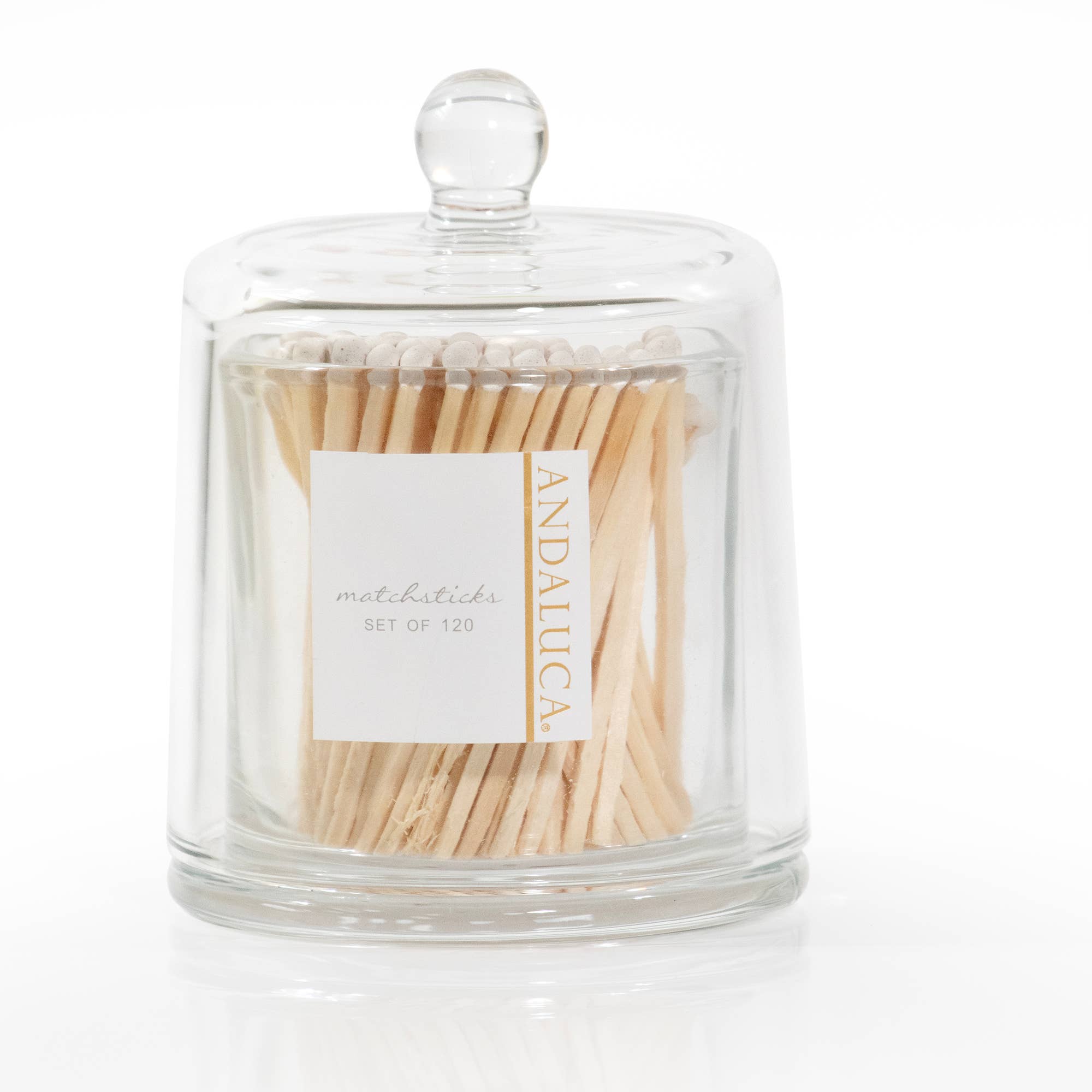 Andaluca - Wholesale Matches - Glass Jar with Lid & 120 Wooden White Matches10