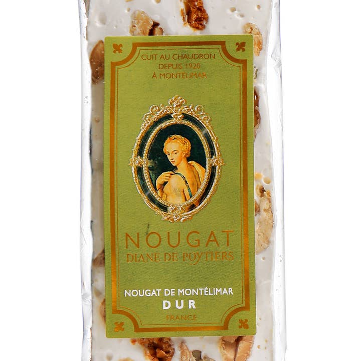 Nougat Diane De Poytiers – Großhandel Nougat – Montélimar Nougat DUR 100 g Riegel ausgestellt