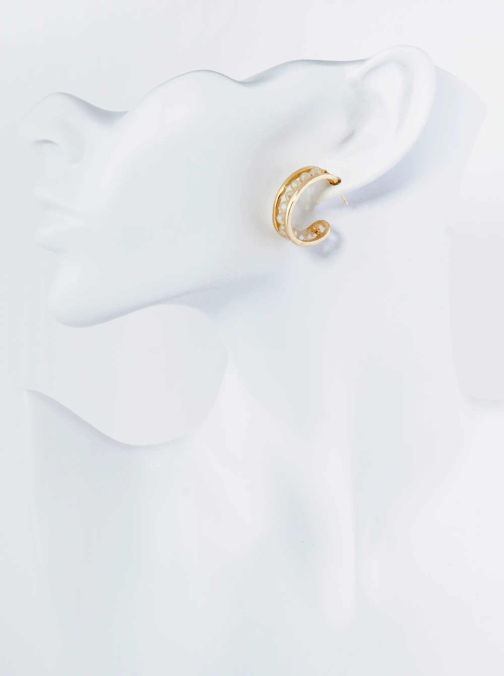 Wild Honey - Wholesale Hoop Earrings - 25Mm Faceted Glass Beaded Open Hoop Earrings9