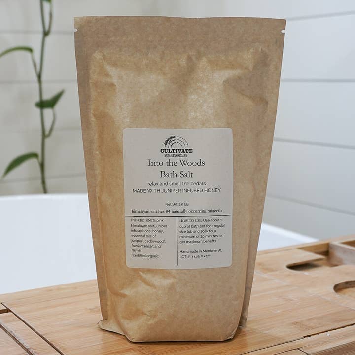 Into the Woods Bath Salt | Natural Herbal Honey Soak for wholesale by Cultivate Soap and Skincare