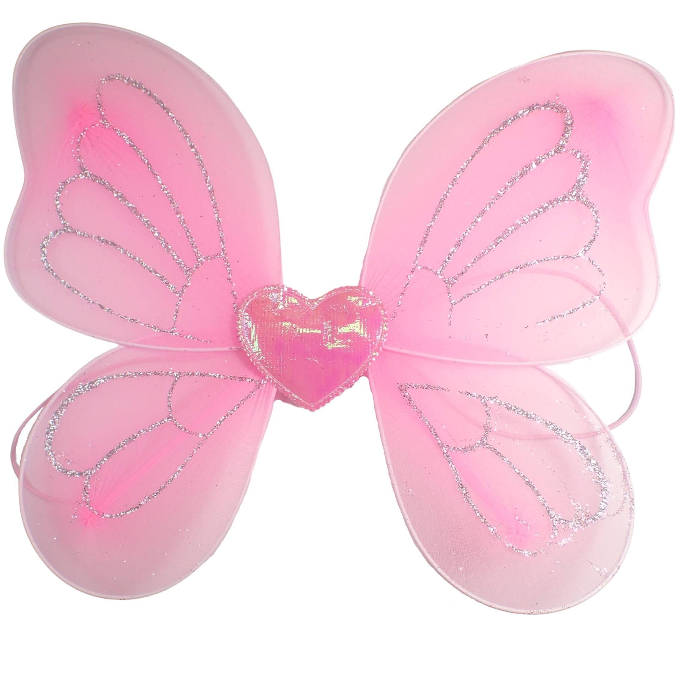 Topkids Accessories – wholesale Costume – Child – Angel Wings Fairy Butterfly Pixie Tinkerbell Fancy Dress Outfit Girls Dressing Up Costume Baby Toddler Kids Childs Small Tiny Mini Toy Fairywings Set Glitter25