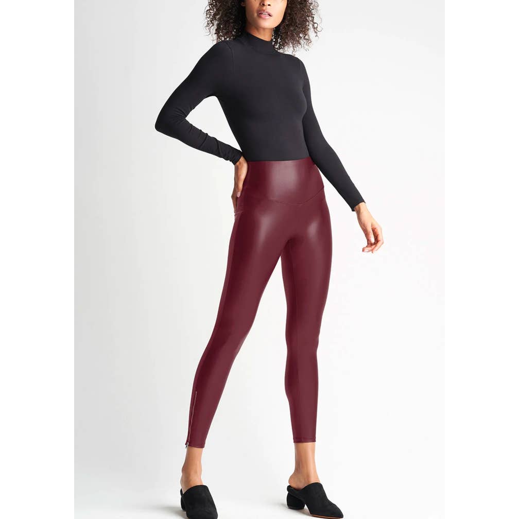 Yummie - Wholesale Fashion Leggings - Women's - Faux Leather Shaping Legging w/ Side Zip - Plus Sizes Avail1