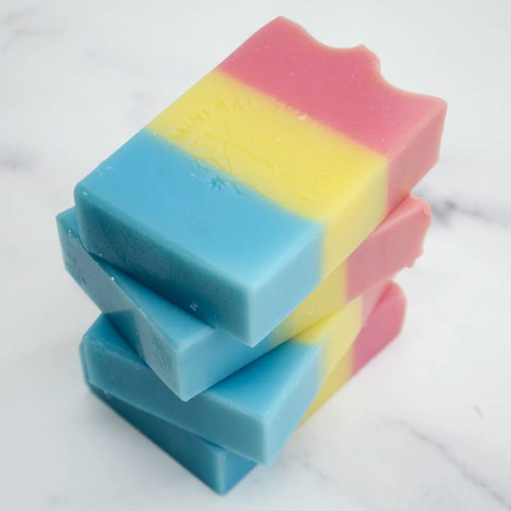 Modern Soapmaking - Wholesale Bar Soap - Pan Pride Strawberry Peach Bar Soap (LGBT+ Everyday is Pride Collection)1