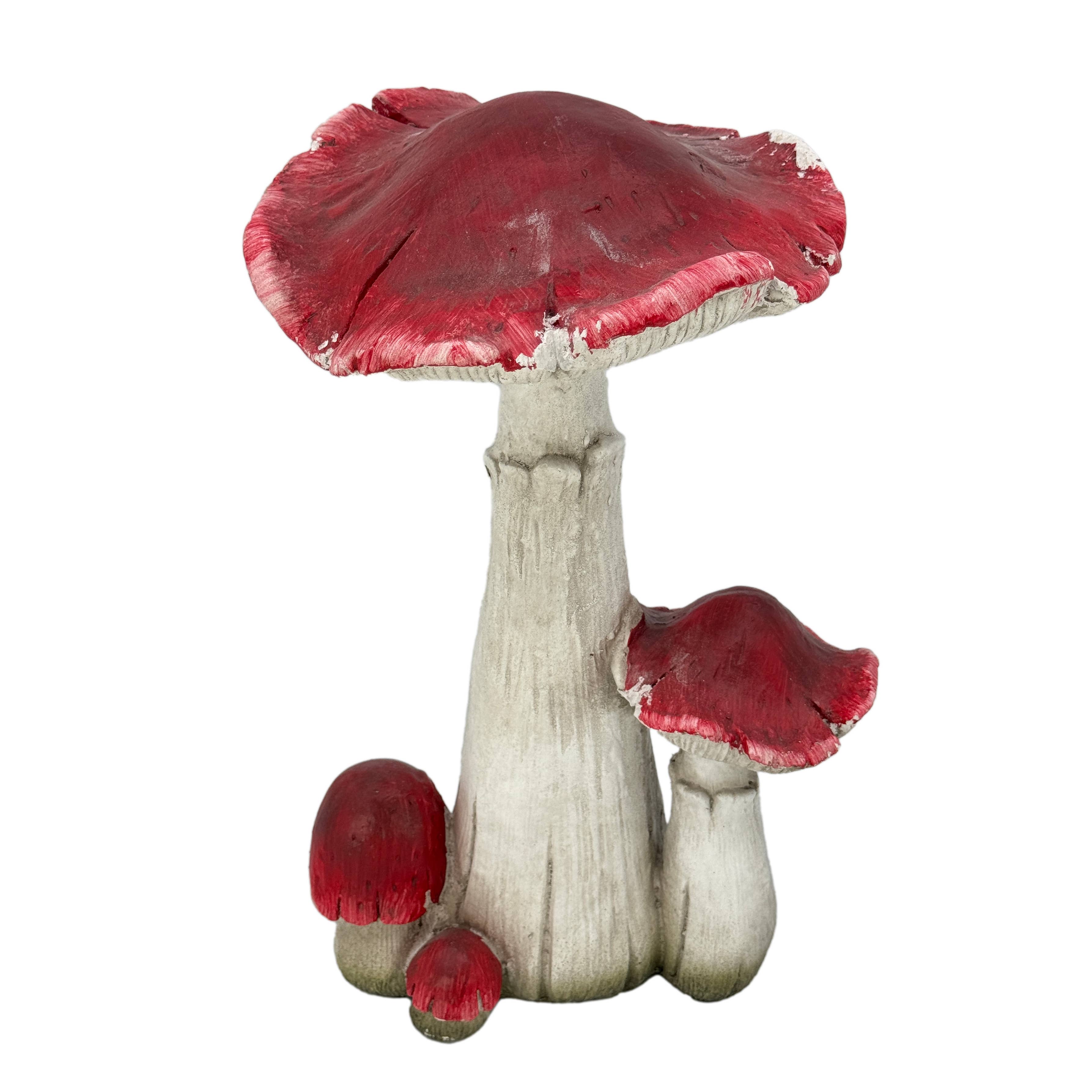 Galt International Company - Wholesale Outdoor Ornament/Decor - Red Polyresin Mushroom Outdoor Garden Statue 18.3"H6