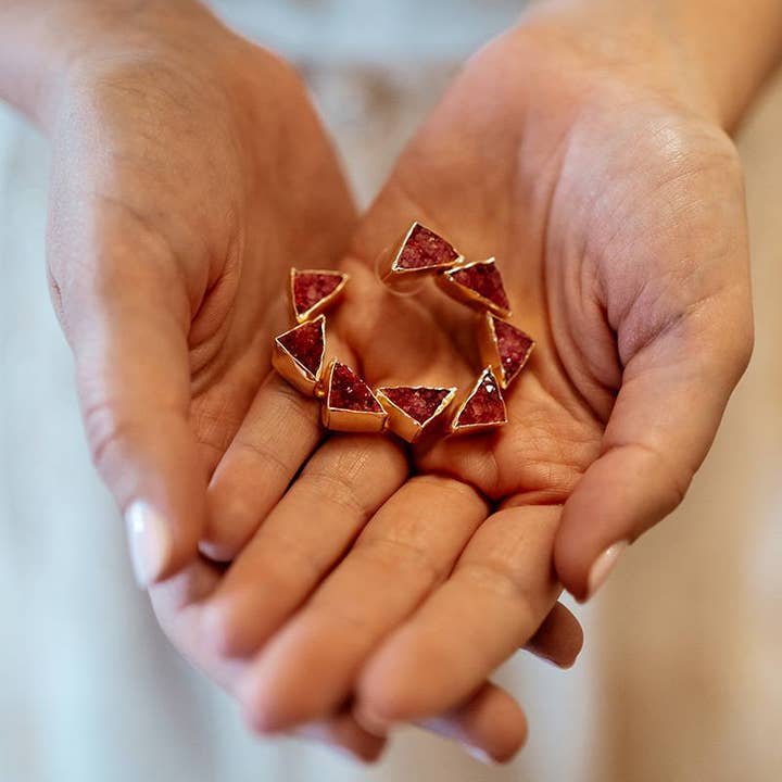 ACUS - Wholesale Dangle Earrings - Okiya Bordeaux Pink Earrings6