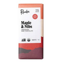 L&F Universal Goods - Wholesale Chocolate Bar - Raaka 75% Dark Chocolate Maple & Nibs 12/1.8OZ