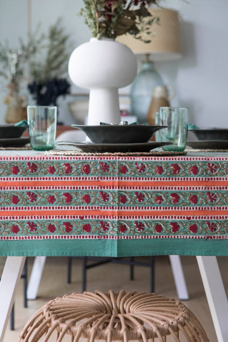 Kapda Casa - Wholesale Tablecloth - Océano Verde: Mantel de Mesa Rectangular 150 x 230 cm2