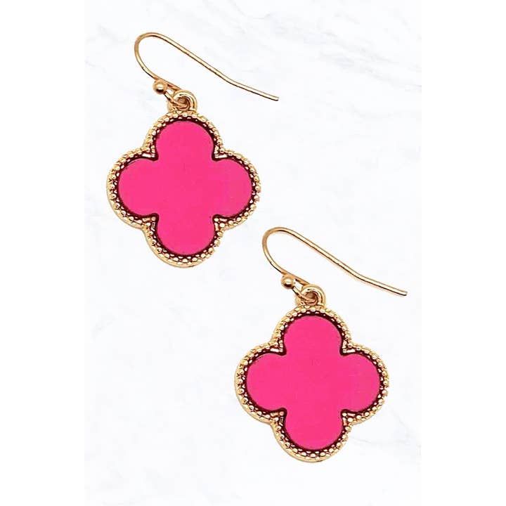 Suzie Q USA - Wholesale Dangle Earrings - Color Coated Clover Shape Earrings