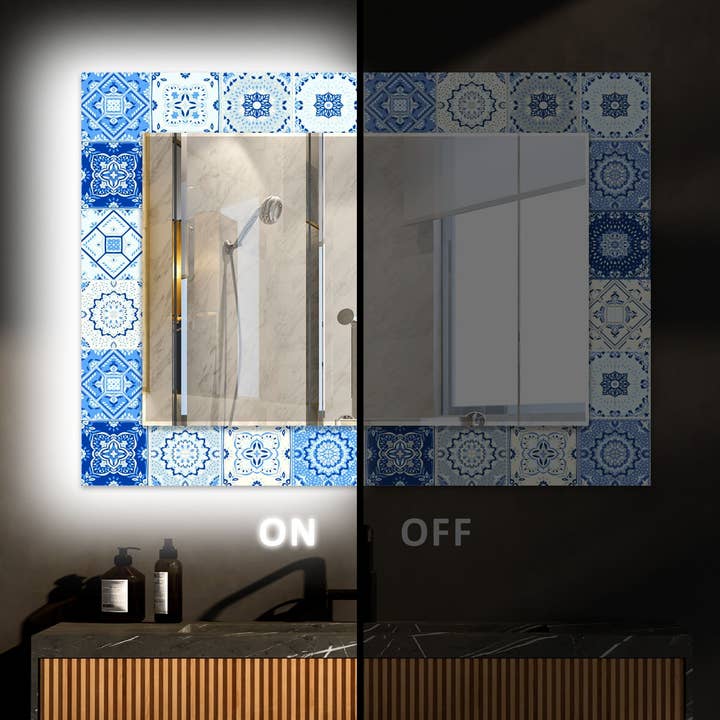 Miroir mural en verre trempé en mosaïque pour la vente par MyPhotostation