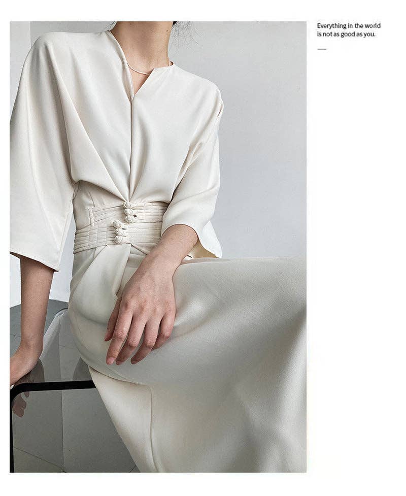 Marayn - Vente Robe – femme - 2025 NOUVELLE Robe Noeud Élégante Moderne Chic Touche Chinoise55