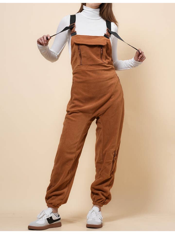 Sweetkama - Wholesale Overalls - Women's - Ladies Fleece Sleeveless Jumpsuit Strape Shoulder Overall SKJ4898
